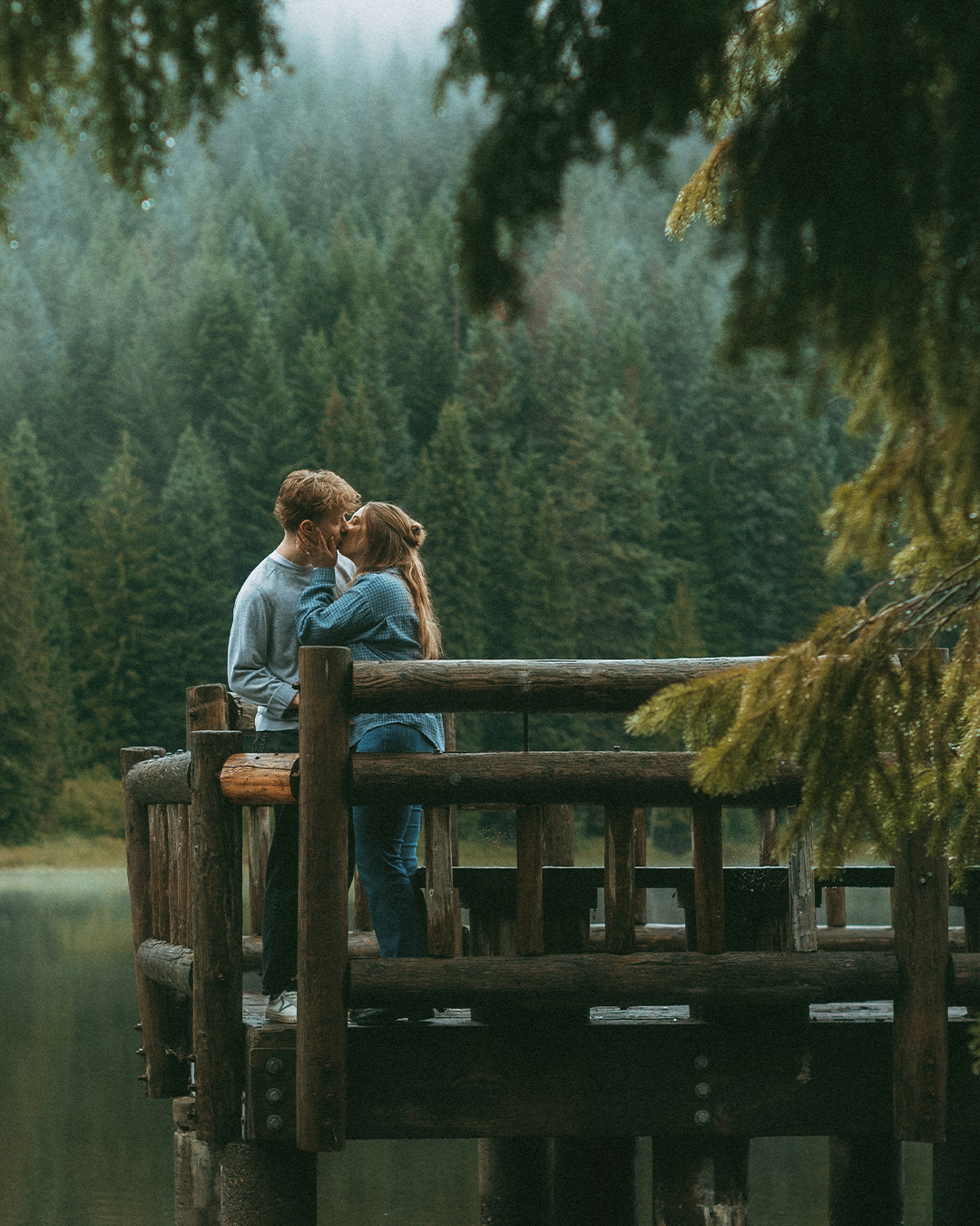 A Surprise Proposal at Trillium Lake: A Foggy Engagement Session on Mount Hood, Oregon — photograph 10 of 10
